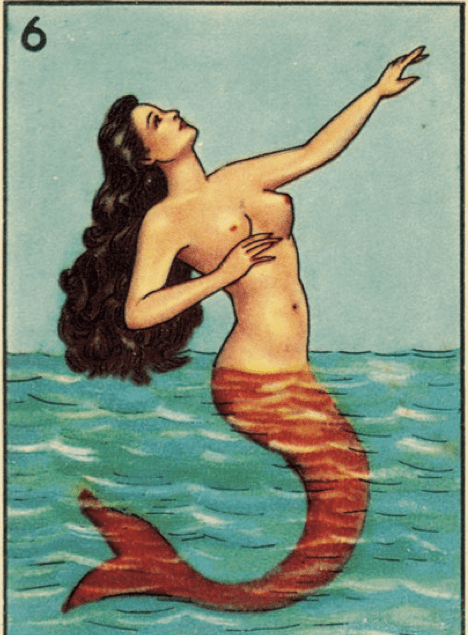 perhaps not entirely an accurate portrayal of Lasiren, this is La Sirena from La Loteria, a Mexican card game.